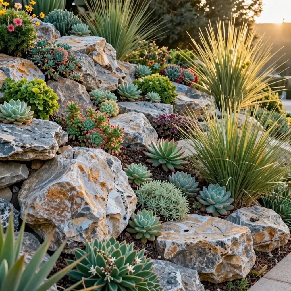 Rocallas y Jardines de Piedra en Madrid: Guía de Diseño con Plantas Alpinas y Mediterráneas